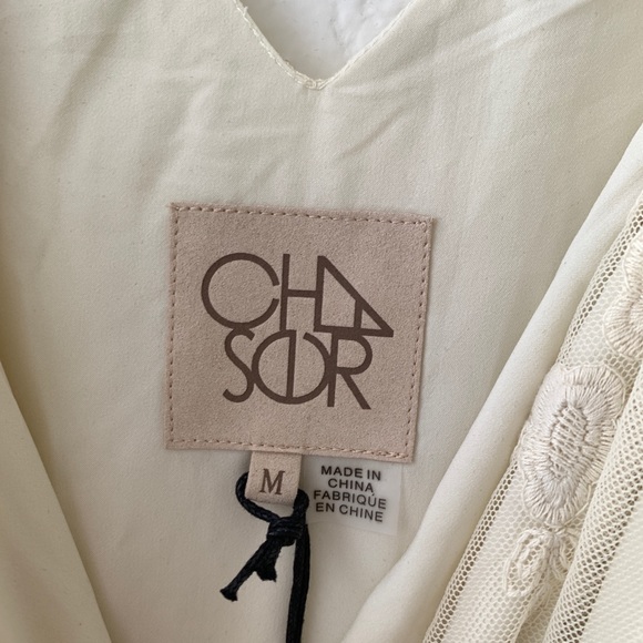 Chaser White Lace Surplice Drawstring Romper M - Picture 6 of 15